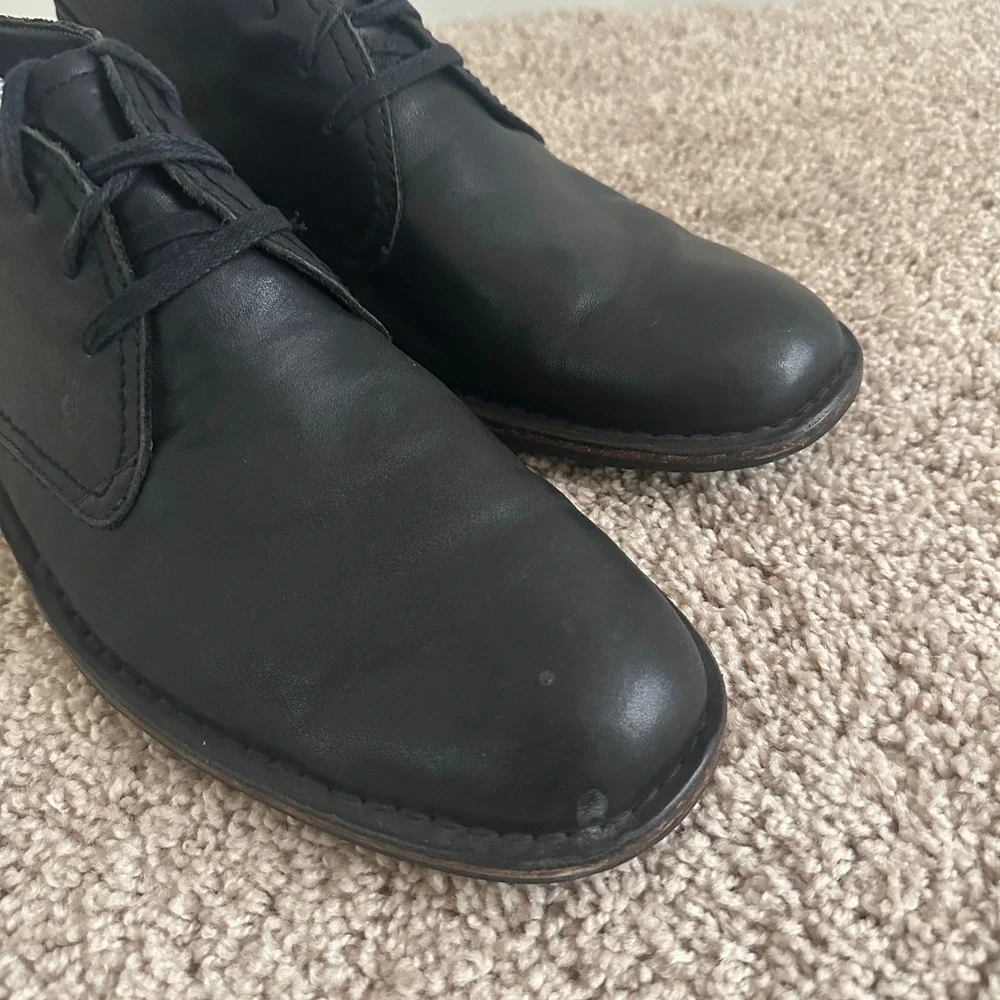 John Varvatos Chukka Boots Mens 11.5 Black Leather Lace Up